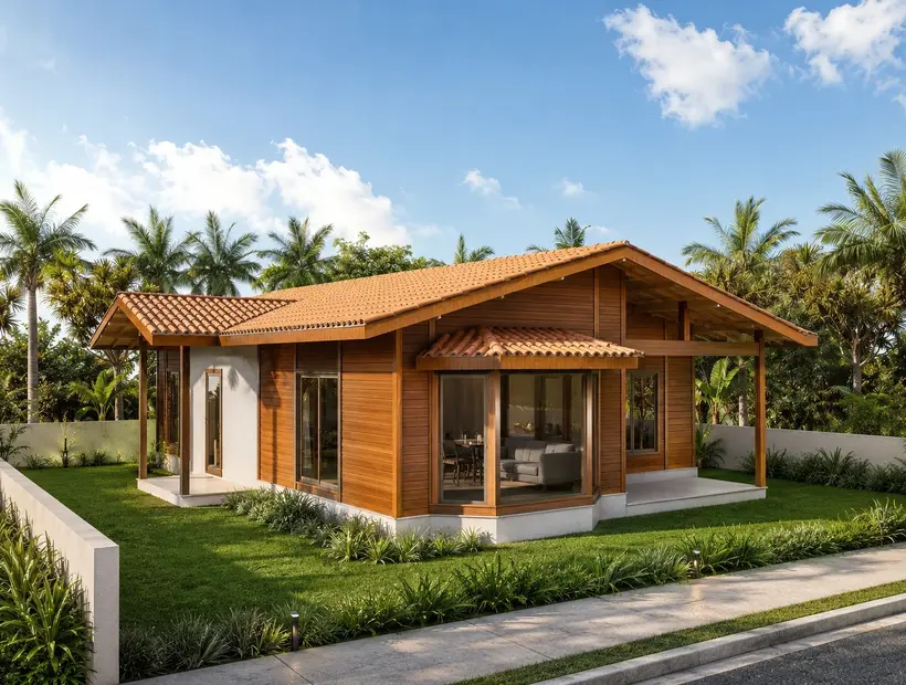 Casa térrea de madeira: praticidade para morar e receber