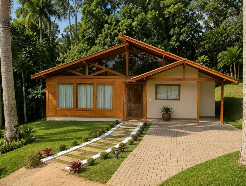 Casa de madeira com suíte principal: conforto no uso diário